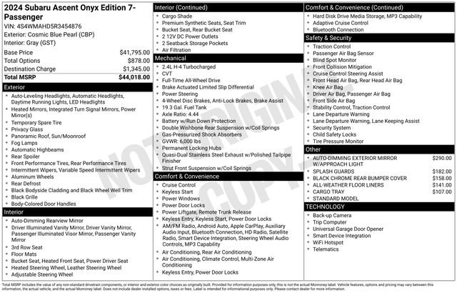 Used 2024 Subaru Ascent Onyx Edition image 42