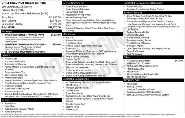 Used 2024 Chevrolet Blazer RS w/ Driver Confidence II Package image 5