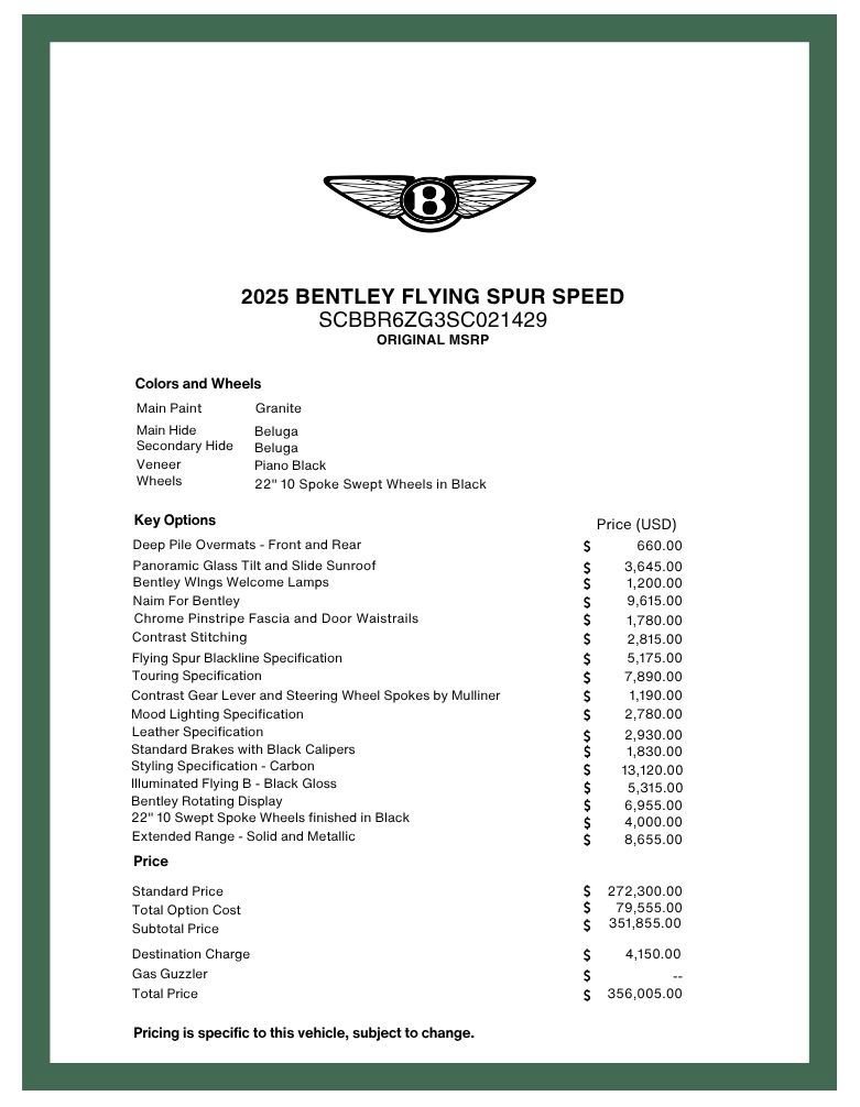 Certified 2025 Bentley Flying Spur Plug-In Hybrid AWD/4WD image 68