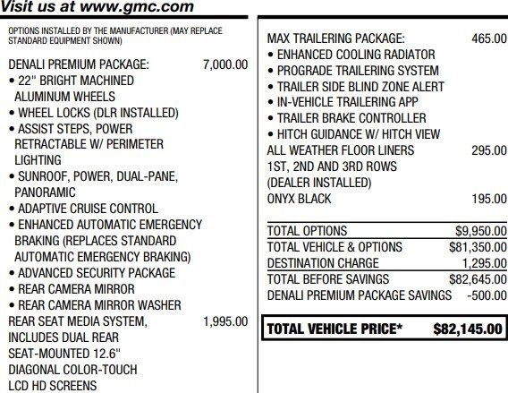 Used 2021 GMC Yukon Denali w/ Denali Premium Package image 2