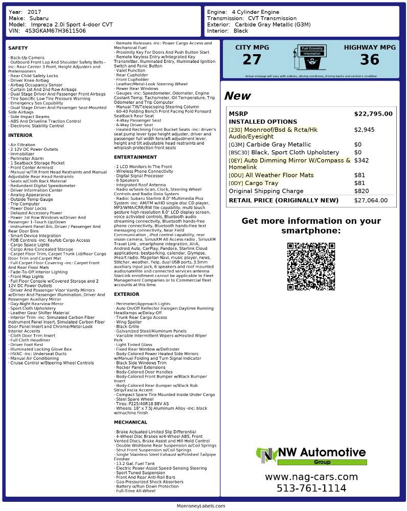 Used 2017 Subaru Impreza 2.0i Sport image 2