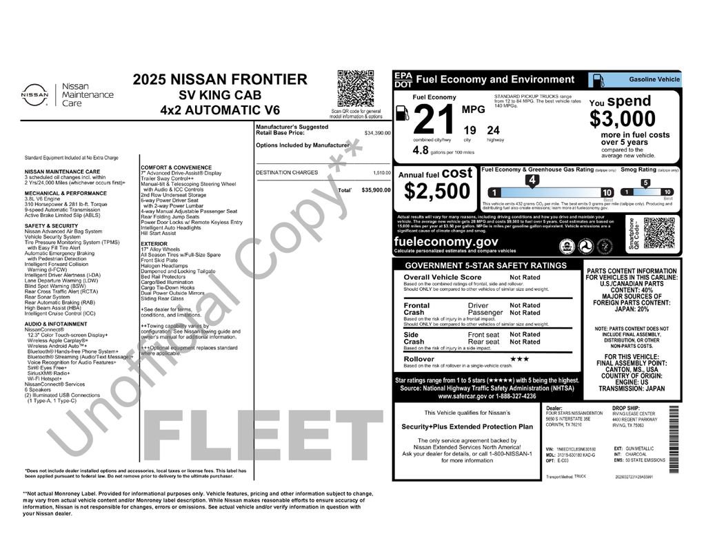 Certified 2025 Nissan Frontier SV RWD image 7