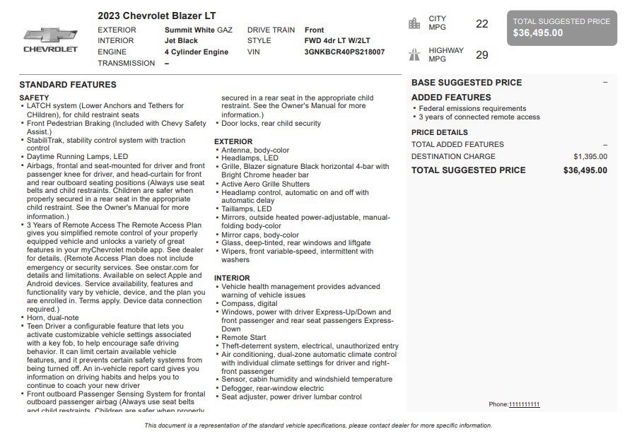 Certified 2023 Chevrolet Blazer LT FWD image 33