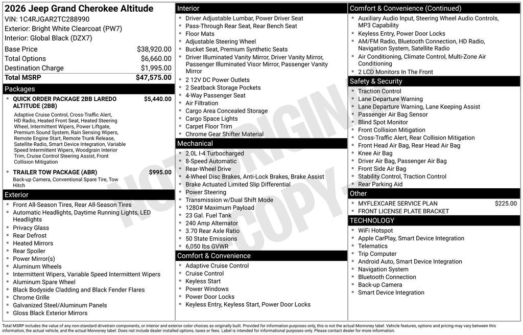 New 2026 Jeep Grand Cherokee Altitude RWD image 42