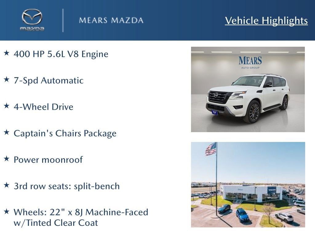 Used 2024 Nissan Armada Platinum w/ Captain's Chairs Package image 2