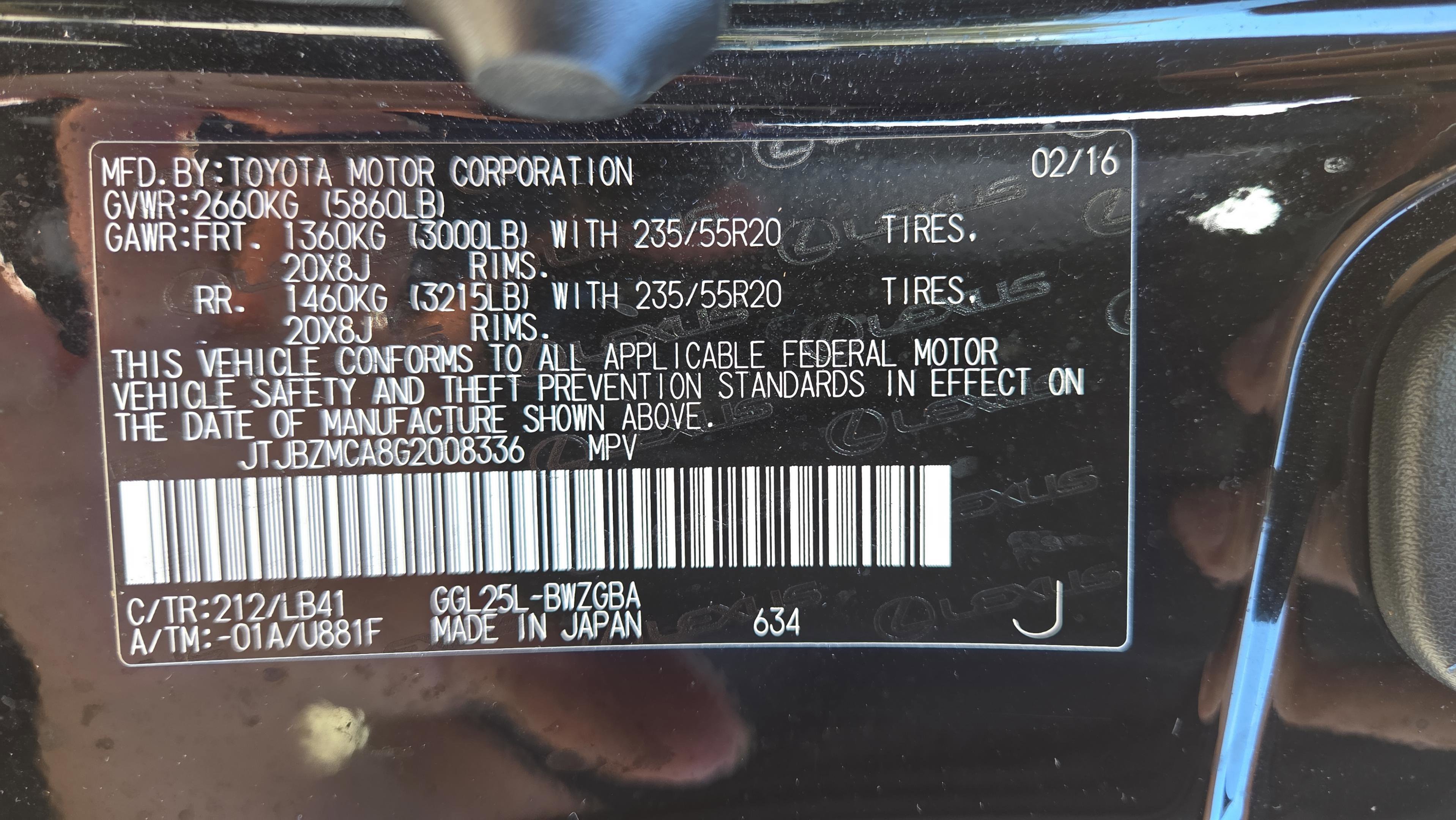 Used 2016 Lexus RX 350 F Sport w/ Premium Package image 23