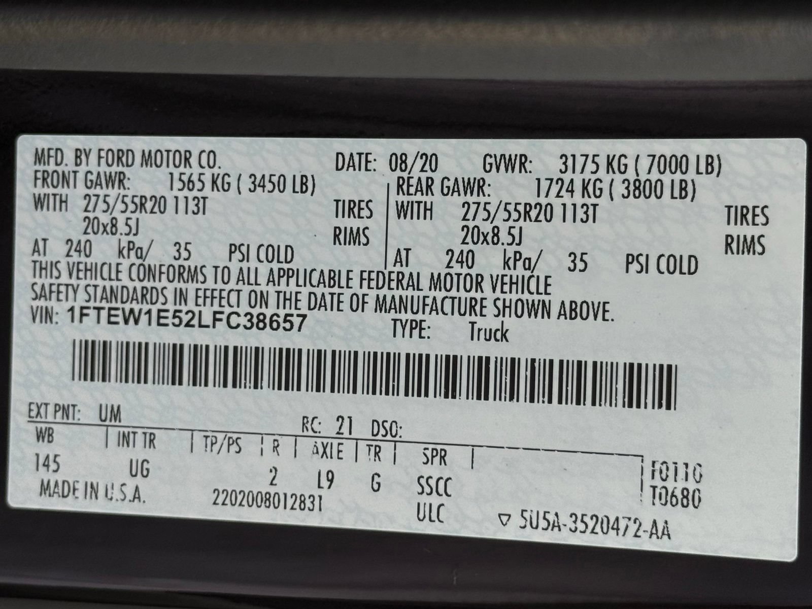 Used 2020 Ford F150 XLT w/ Equipment Group 302A Luxury AWD/4WD image 58