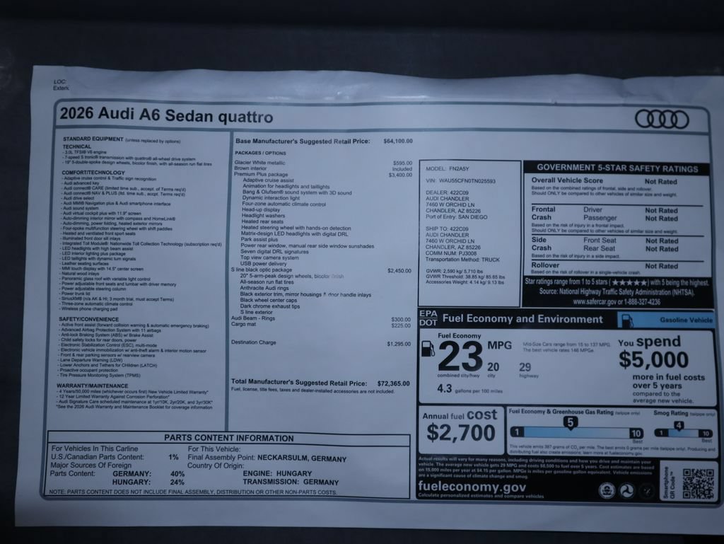 Used 2026 Audi A6 Premium Plus AWD/4WD image 9