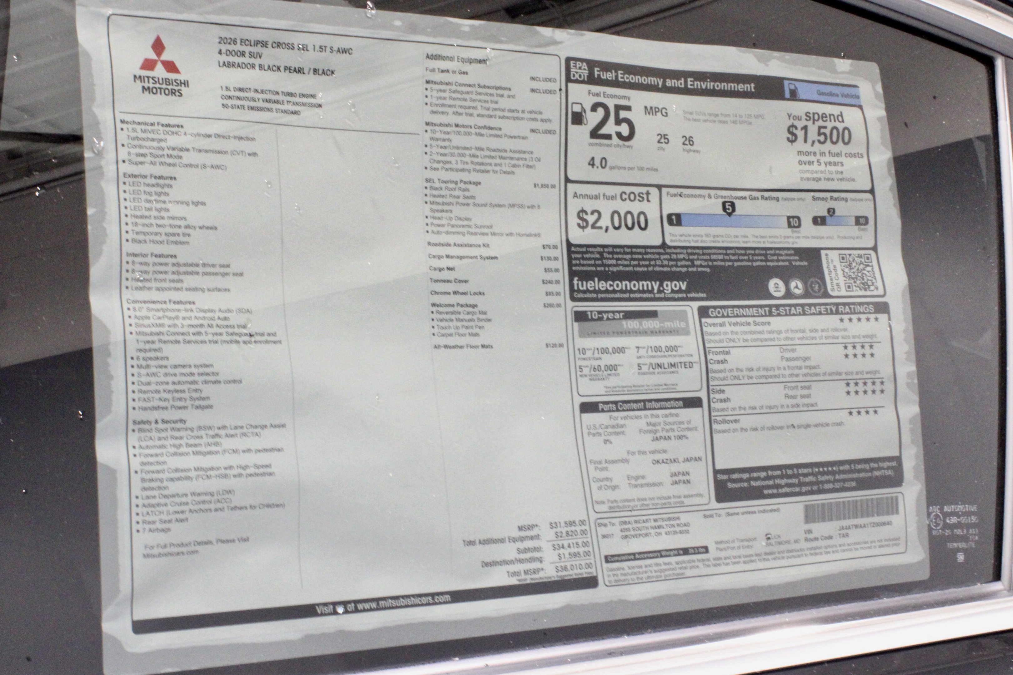 New 2026 Mitsubishi Eclipse Cross SEL image 36