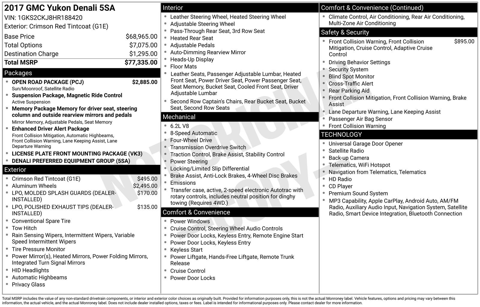 Used 2017 GMC Yukon Denali w/ Open Road Package image 6