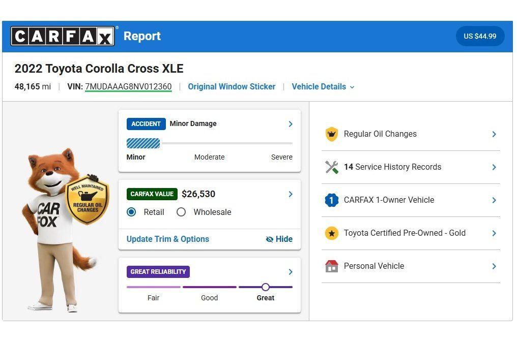 Used 2022 Toyota Corolla Cross XLE w/ Convenience Package FWD image 3