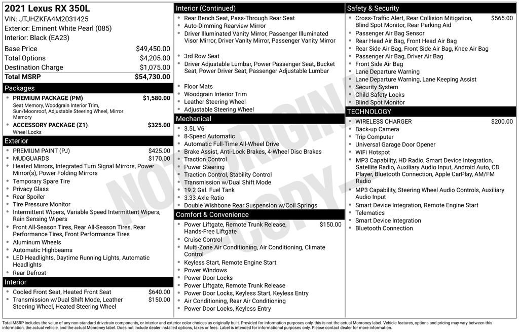 Used 2021 Lexus RX 350L Premium w/ Premium Package image 25