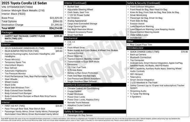 Certified 2025 Toyota Corolla LE FWD image 3