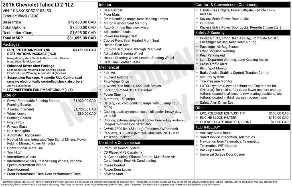 Used 2016 Chevrolet Tahoe LTZ AWD/4WD image 14
