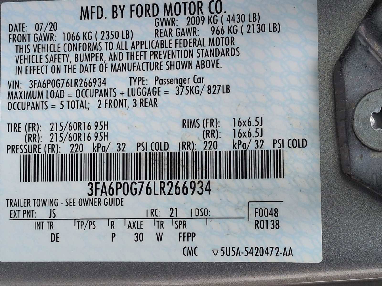 Used 2020 Ford Fusion S FWD image 33