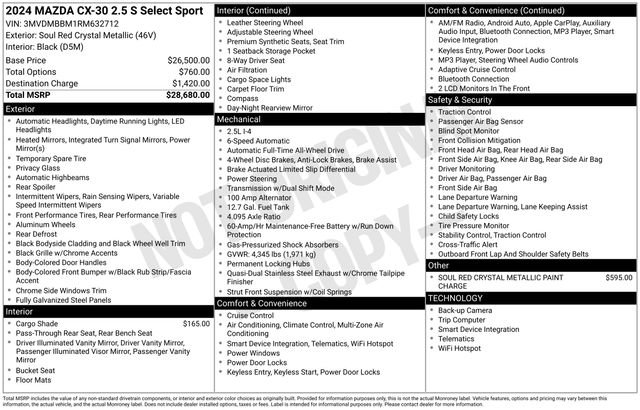 Certified 2024 MAZDA CX-30 AWD 2.5 S w/ Select Sport Pkg image 22