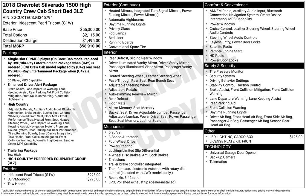 Used 2018 Chevrolet Silverado 1500 High Country image 19