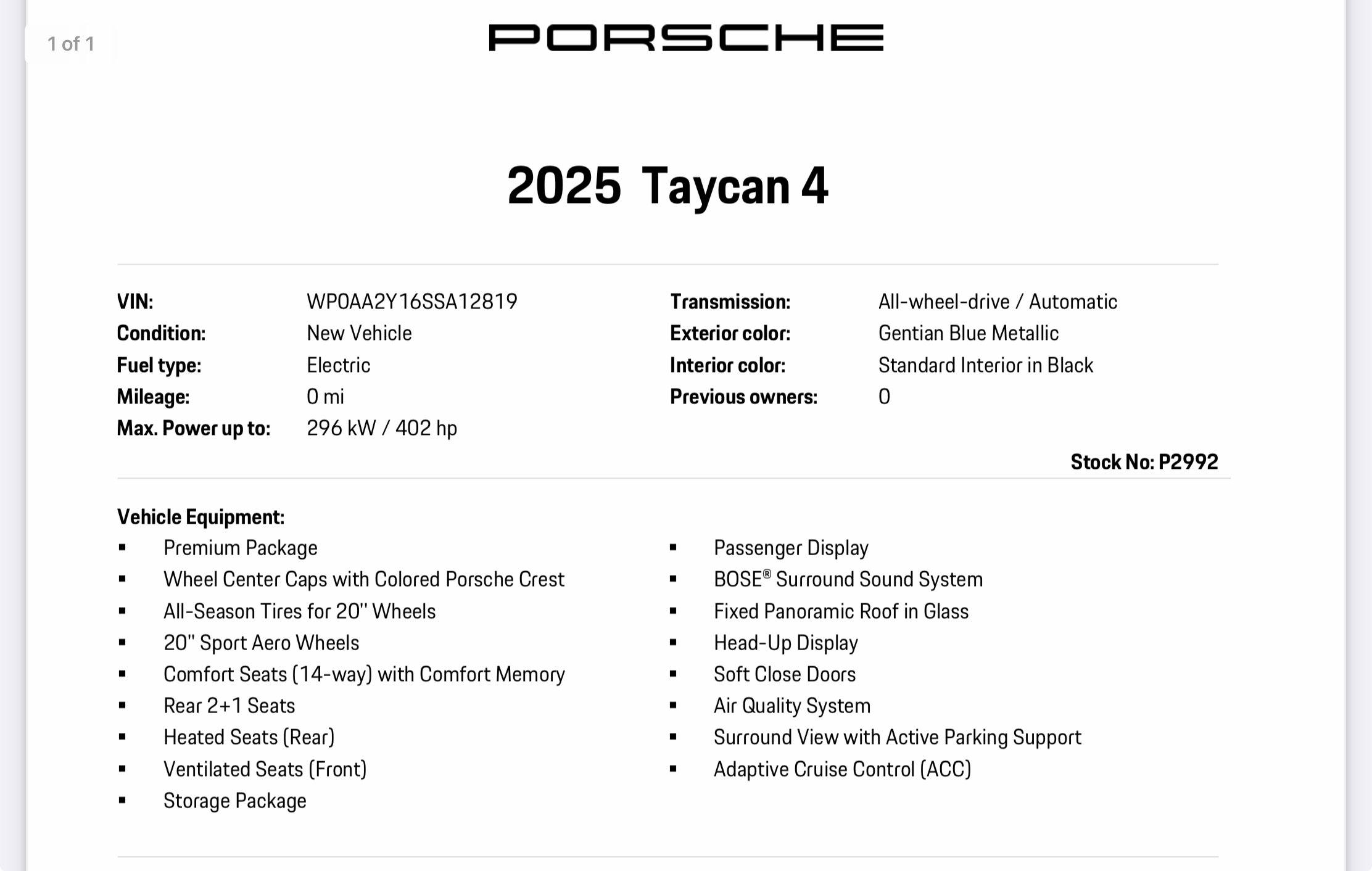 Certified 2025 Porsche Taycan AWD/4WD image 7