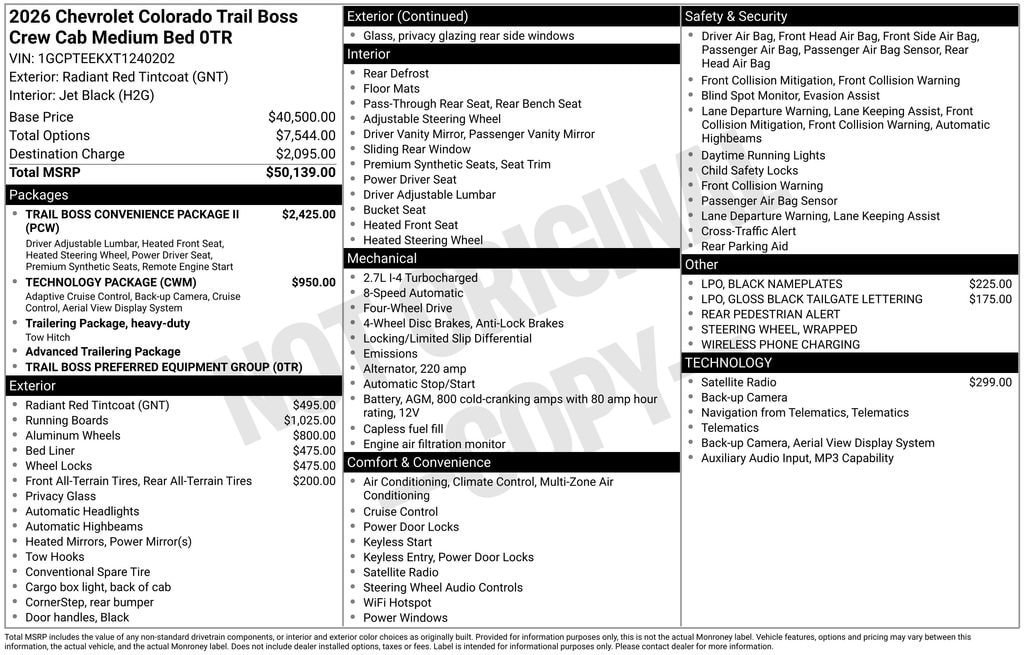 New 2026 Chevrolet Colorado Trail Boss AWD/4WD image 11