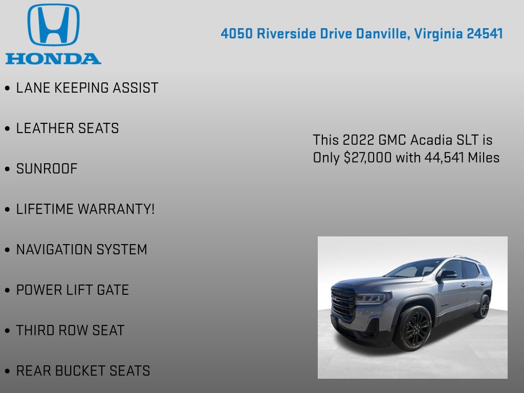 Used 2022 GMC Acadia SLT w/ Elevation Edition AWD/4WD image 12