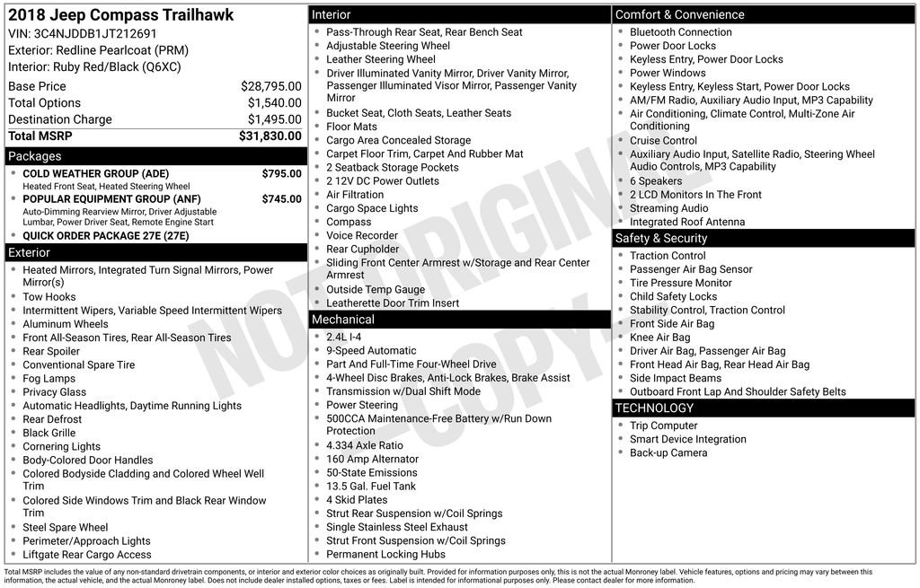 Used 2018 Jeep Compass Trailhawk w/ Cold Weather Group image 5