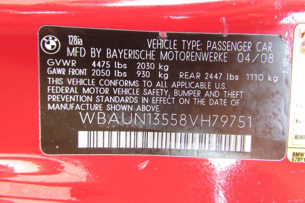 Used 2008 BMW 128i Convertible RWD image 38