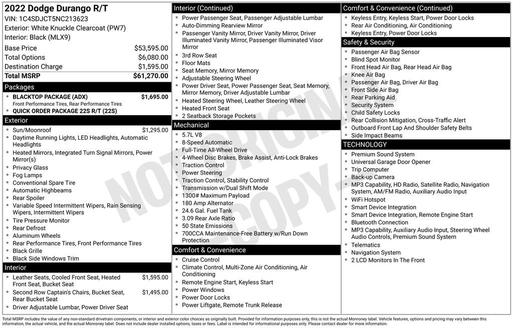Used 2022 Dodge Durango R/T w/ Blacktop Package AWD/4WD image 24