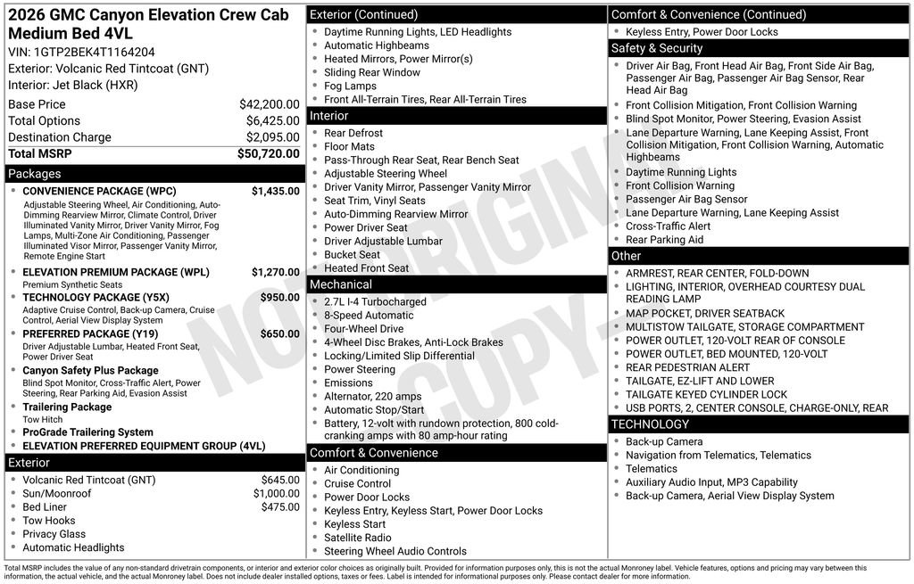 New 2026 GMC Canyon Elevation w/ Convenience Package image 40