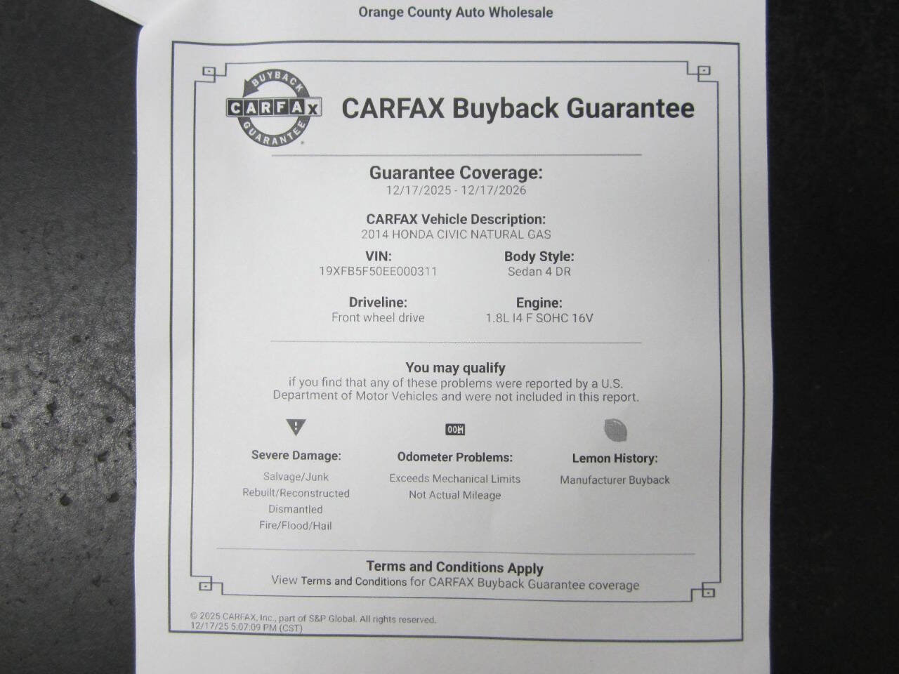 Used 2014 Honda Civic Natural Gas image 34