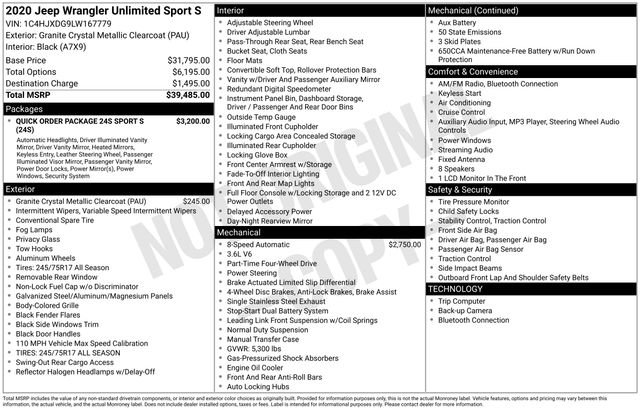 Used 2020 Jeep Wrangler Unlimited Sport S image 25