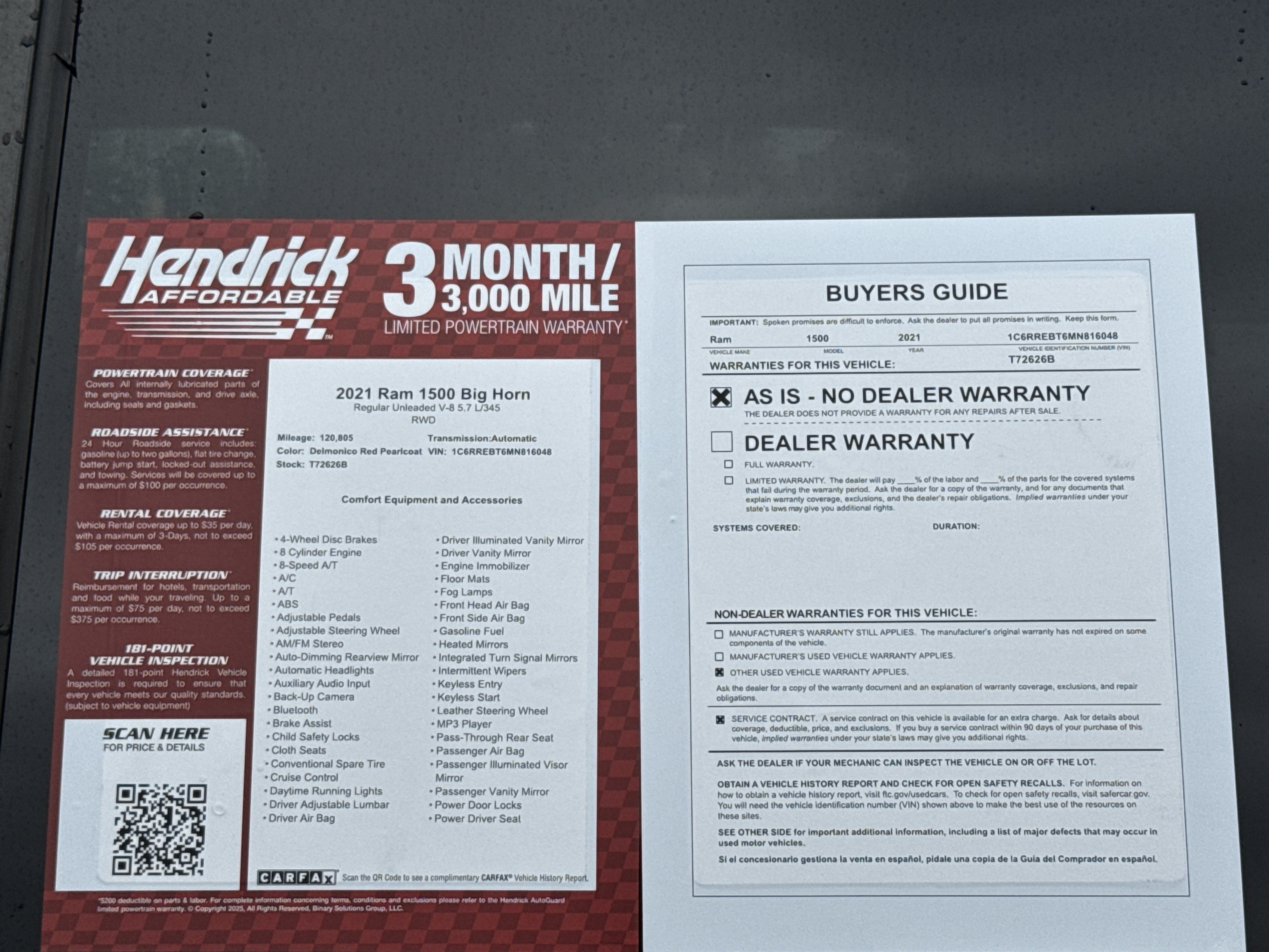 Used 2021 RAM 1500 Big Horn RWD image 32