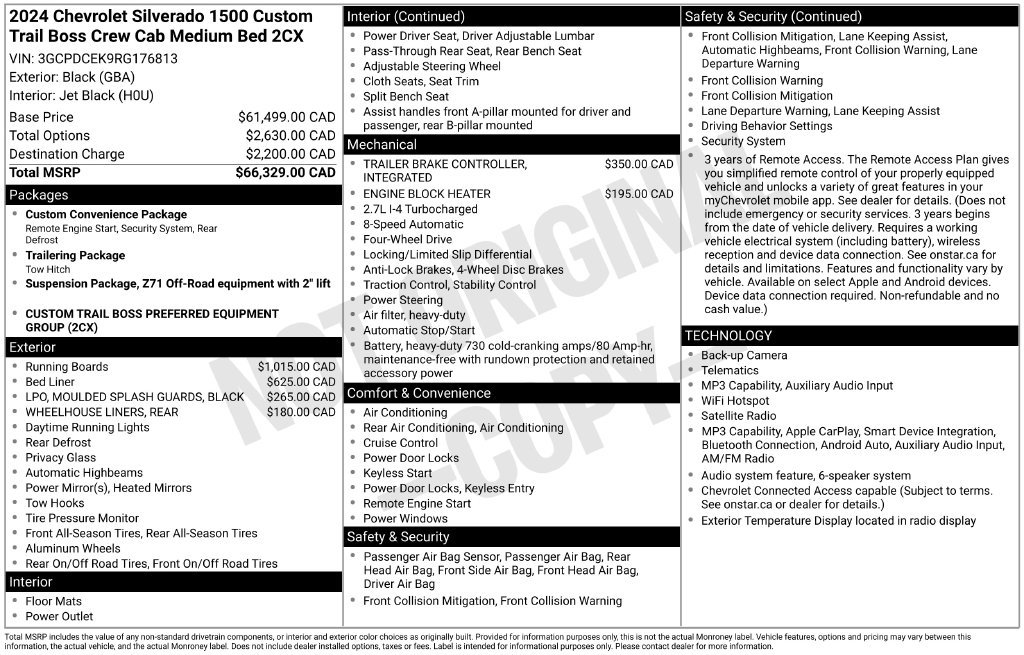 Used 2024 Chevrolet Silverado 1500 Custom Trail Boss AWD/4WD image 6