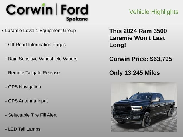 Used 2024 RAM 3500 Laramie w/ Night Edition AWD/4WD image 12