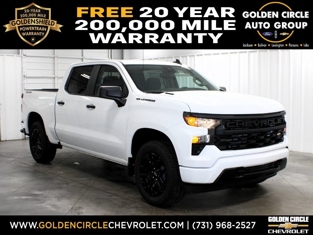 New 2026 Chevrolet Silverado 1500 Custom w/ LPO, Dark Essentials Package AWD/4WD 360° Tour