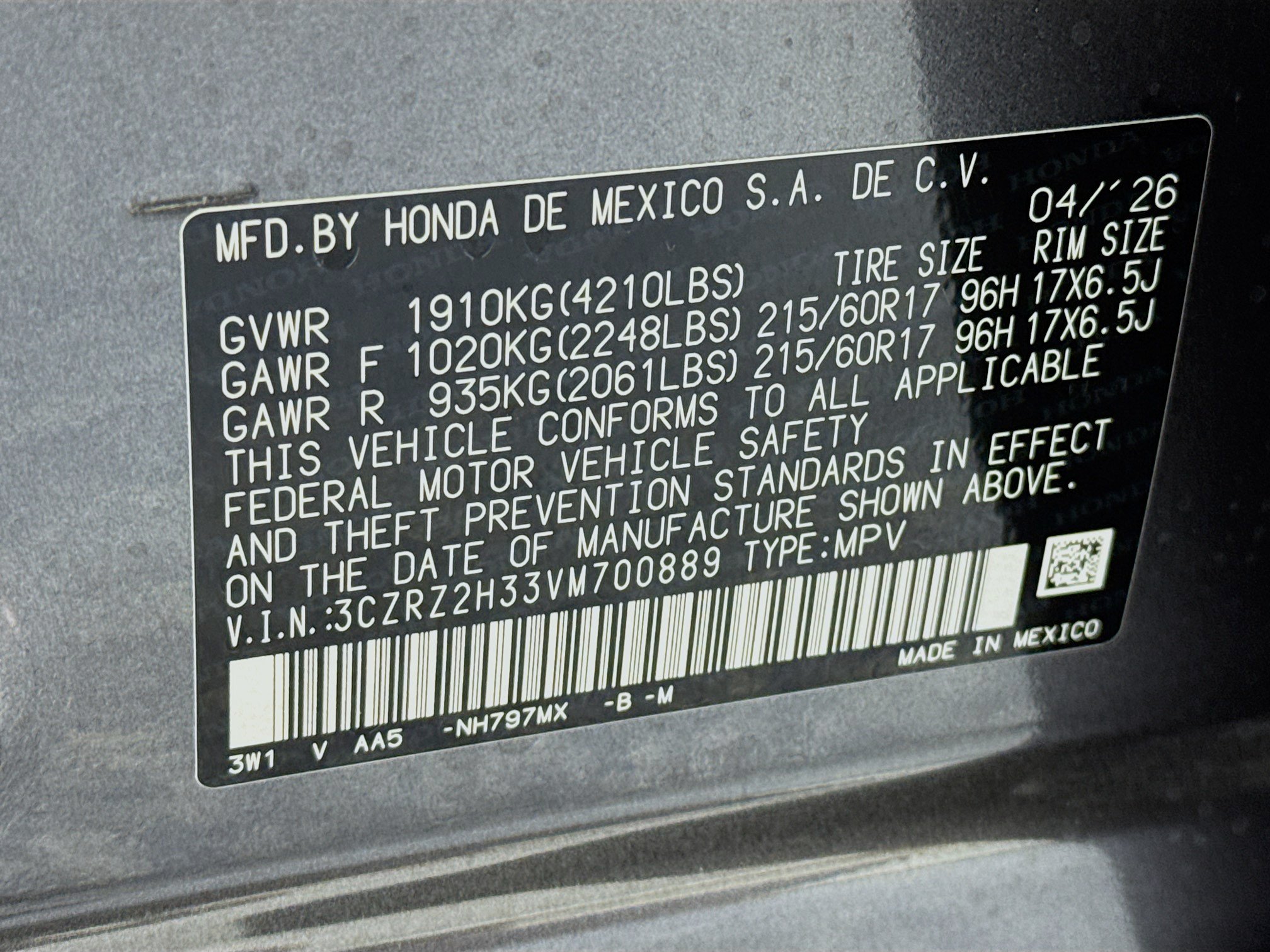 New 2027 Honda HR-V LX image 29