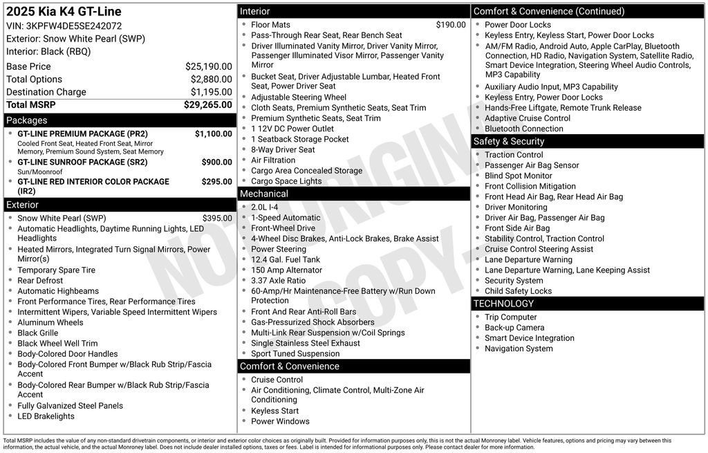 New 2025 Kia K4 GT-Line w/ GT-Line Premium Package image 6