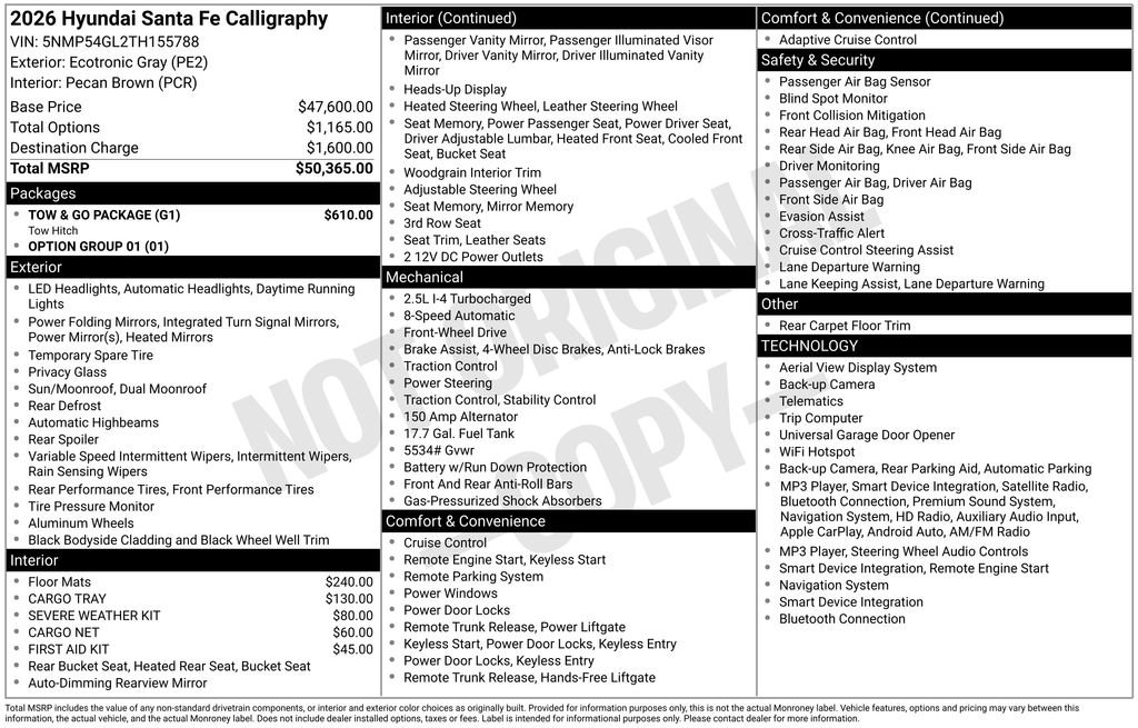 Certified 2026 Hyundai Santa Fe Calligraphy w/ Tow & Go Package FWD image 35