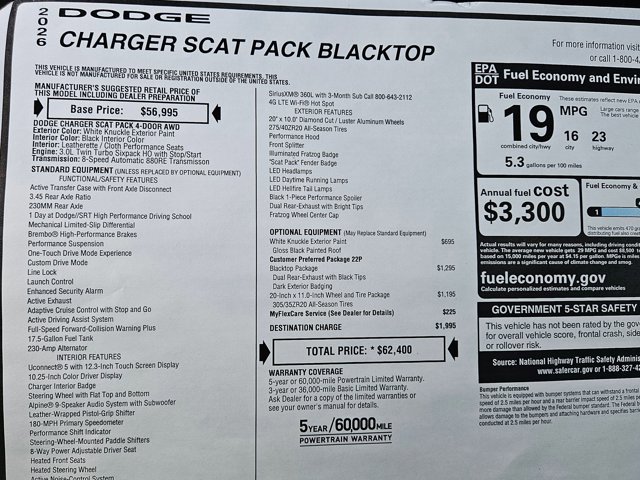 New 2026 Dodge Charger Scat Pack w/ Blacktop Package AWD/4WD image 18