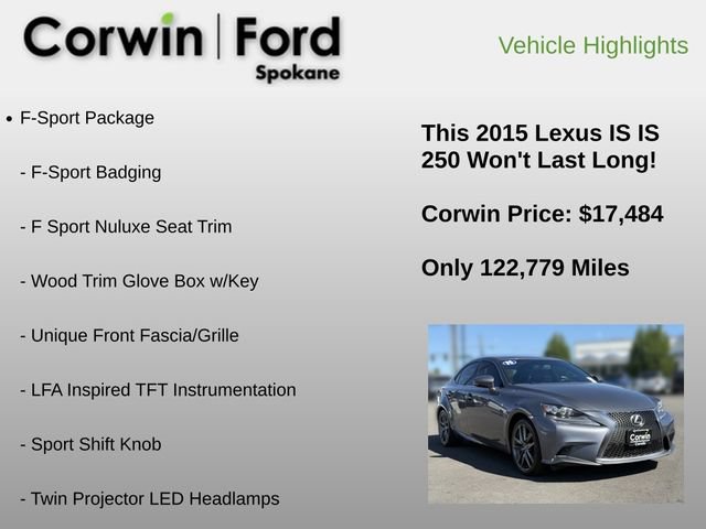 Used 2015 Lexus IS 250 AWD w/ F-Sport Package image 6