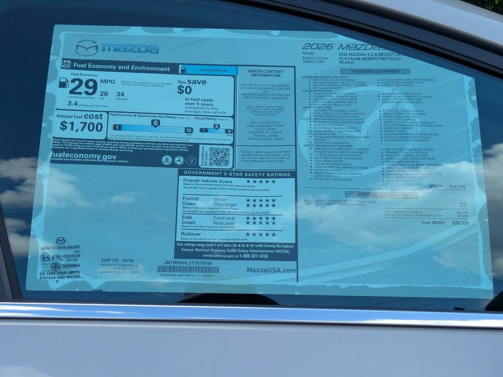 New 2026 MAZDA MAZDA3 s Sport FWD image 30