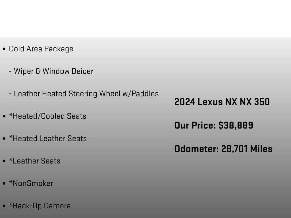 Used 2024 Lexus NX 350 AWD w/ Cold Area Package image 6
