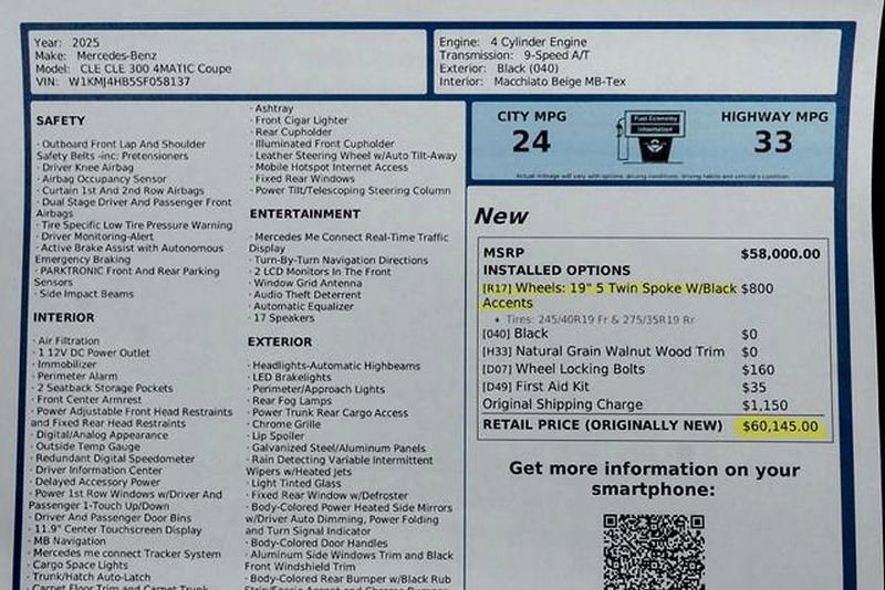 Used 2025 Mercedes-Benz CLE 300 4MATIC Coupe image 49