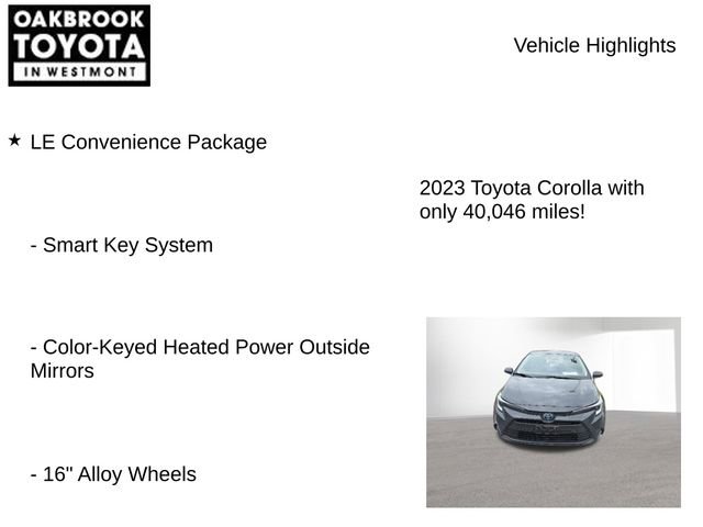 Used 2023 Toyota Corolla LE w/ LE Convenience Package FWD image 8