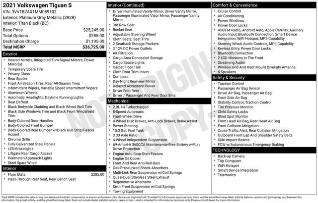 Used 2021 Volkswagen Tiguan S image 13