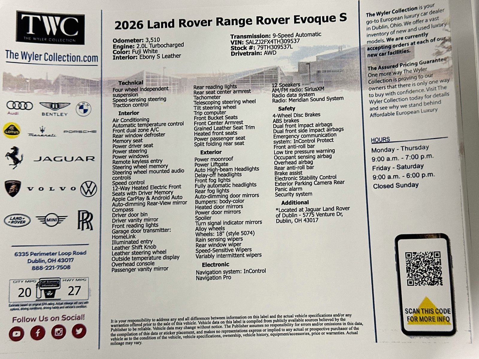 Used 2026 Land Rover Range Rover Evoque S AWD/4WD image 45