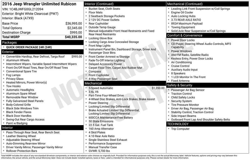 Used 2016 Jeep Wrangler Unlimited Rubicon image 34