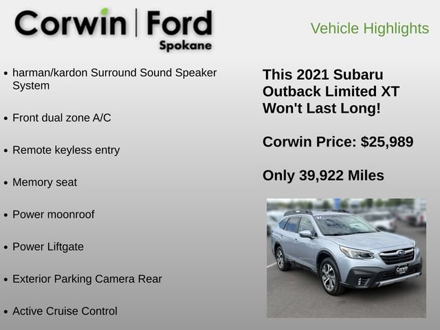 Used 2021 Subaru Outback Limited XT w/ Popular Package #2 AWD/4WD image 6