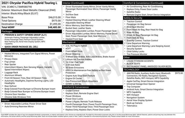 Used 2021 Chrysler Pacifica Touring-L image 4