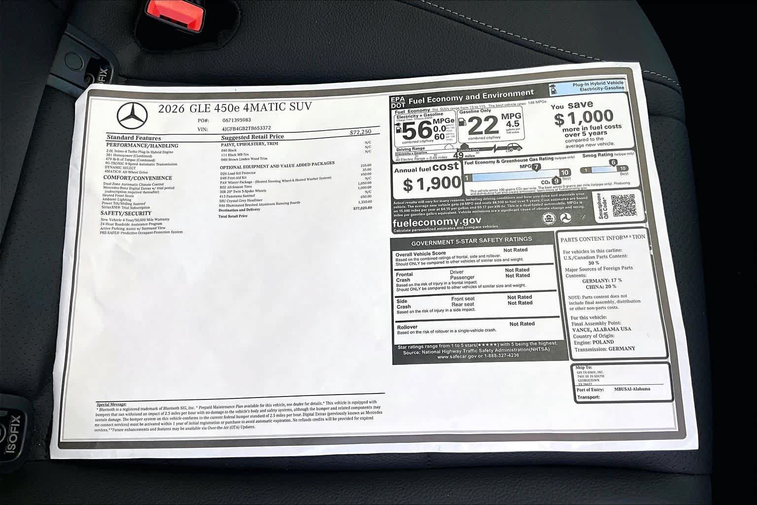 New 2026 Mercedes-Benz GLE 450e 4MATIC image 22