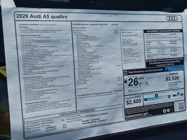 New 2026 Audi A5 2.0T Prestige AWD/4WD image 18